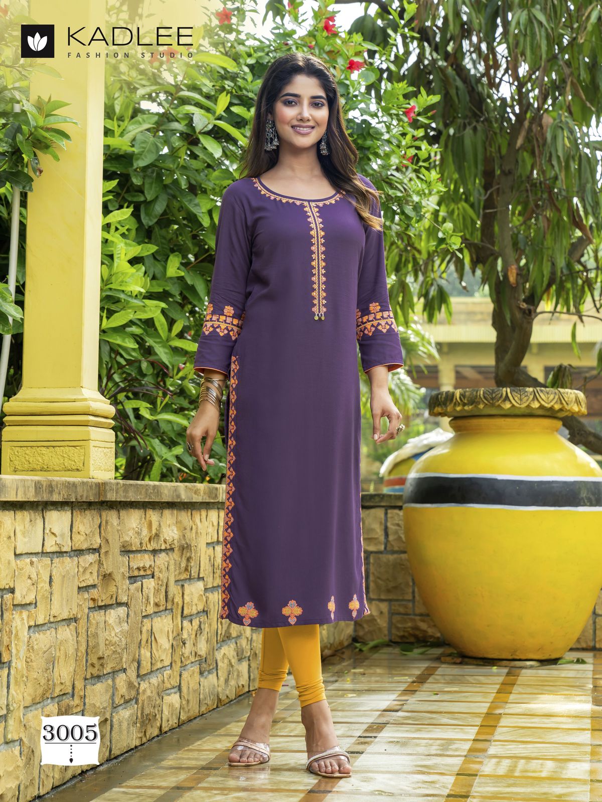 Chanchal By Kadlee Rayon Embroidery Kurti Bottom With Dupatta Orders In India